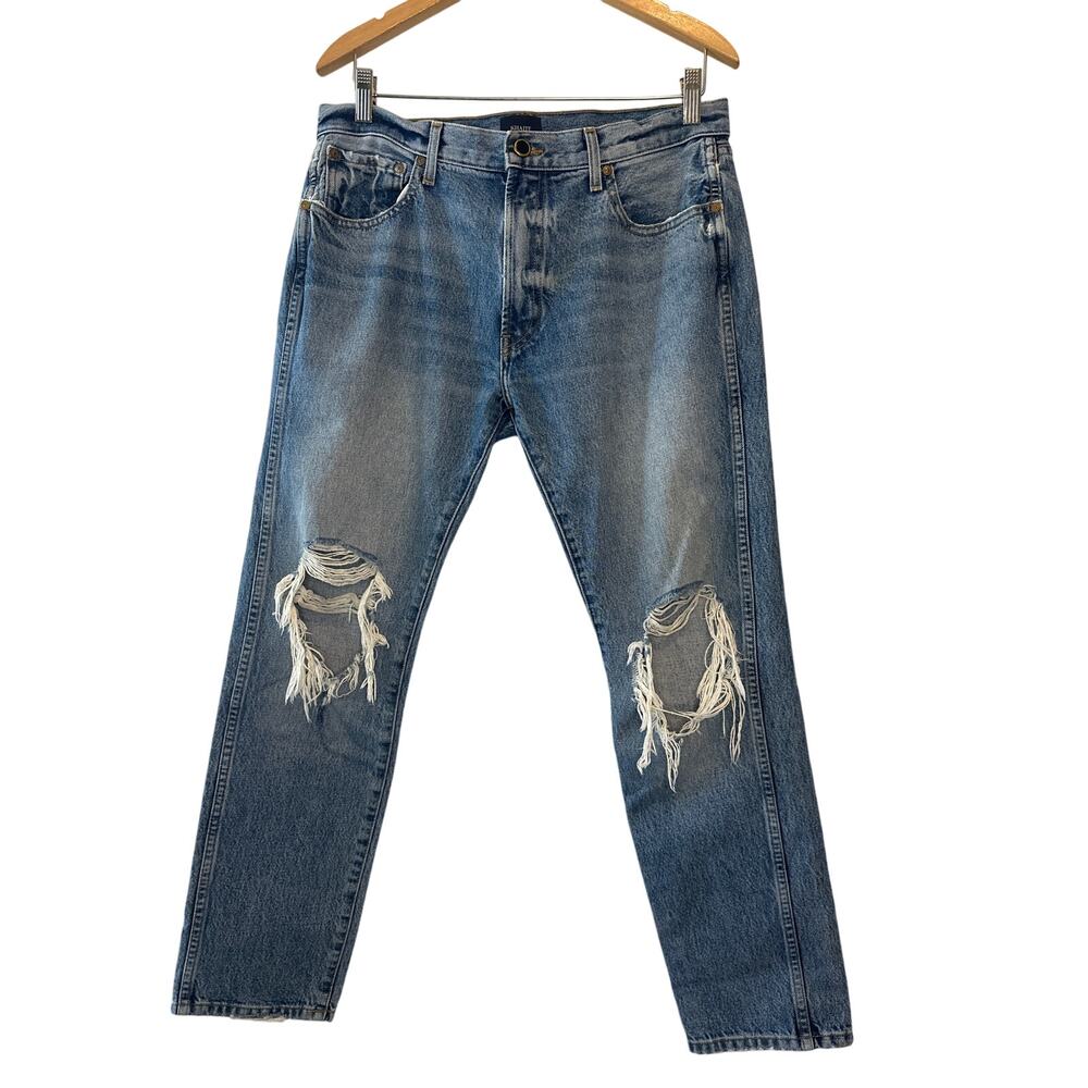 Khaite Kyle Distressed Jeans Size 28 |‎ High Rise 100% Cotton Denim